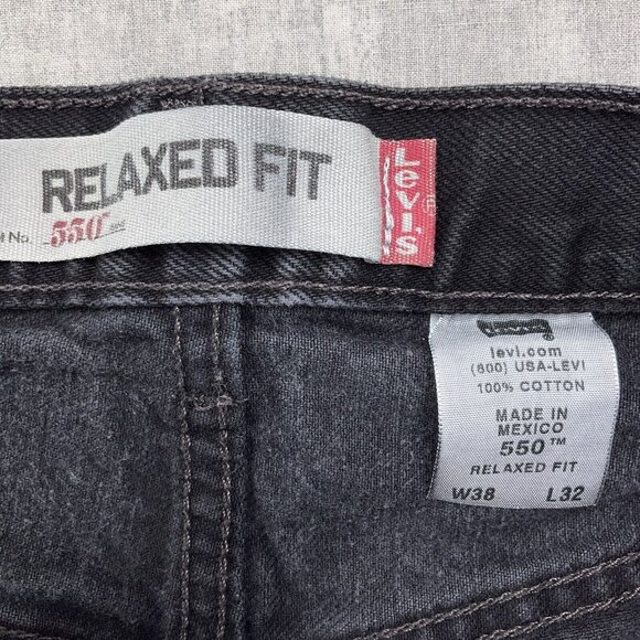 Levis 550 Jeans Men 38Wx32L ACT 36Wx31L Black Relaxed Straight Black Batwing VTG - Picture 3 of 13